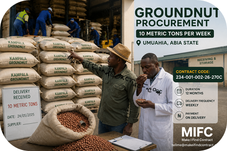 Groundnuts being offloaded