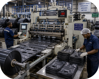 Plastic Bags Being Produced